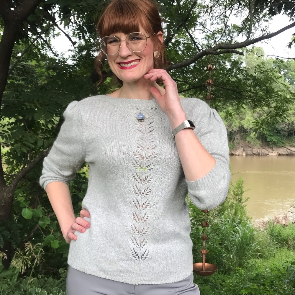 Vintage Tally-Ho Gray Silk Blend Sweater - Picture 1 of 11